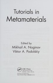 Cover of Tutorials in metamaterials by Mikhail A. Noginov