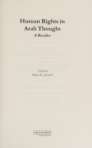 Front cover of Human Rights in Arab Thought by Salma Khadra Jayyusi