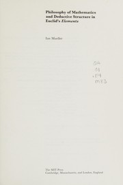 Front cover of Philosophy of mathematics and deductive structure in Euclid's Elements by Ian Mueller
