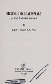 Cover of Dickens and Shakespeare by Robert F. Fleissner