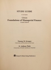 Front cover of Study guide to accompany Gitman foundations of managerial finance, fourth edition by Thomas M. Drueger