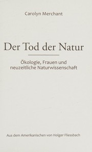 Cover of The death of nature: women, ecology, and the scientific revolution by Carolyn Merchant