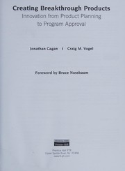 Cover of Creating breakthrough products by Jonathan Cagan