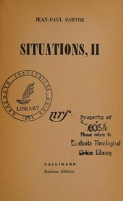 Front cover of Situations, II by Jean-Paul Sartre