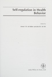 Front cover of Self-regulation in health behavior by John Bertha Franciscus de Wit