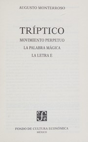 Cover of Tríptico by Augusto Monterroso