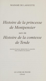 Cover of Histoire de la princesse de Montpensier by Madame de La Fayette