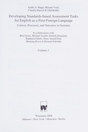 Cover of Developing standards based assessment tasks for English as a first foreign language by André A. Rupp