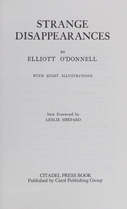 Cover of Strange disappearances by Elliott O'Donnell
