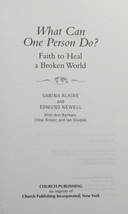 Front cover of What can one person do? by Sabina Alkire
