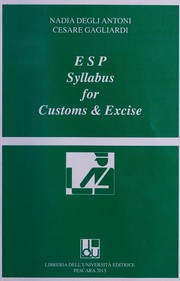 Front cover of ESP syllabus for customs & excise by Nadia Degli Antoni