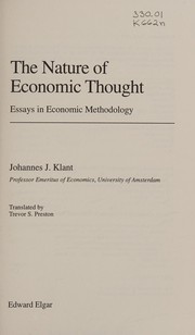 Cover of The nature of economic thought by J. J. Klant