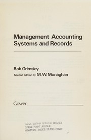 Cover of Management accounting systems and records by Bob Grimsley