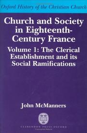 Front cover of Church and society in eighteenth-century France by John McManners