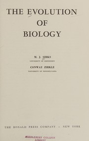 Front cover of The evolution of biology by M. J. Sirks