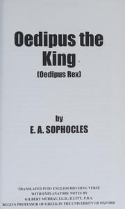 Cover of Oedipus the king [Oedipus Rex] by E. A. Sophocles