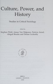 Front cover of Culture, power, and history by Stephen J. Pfohl
