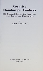 Cover of Creative hamburger cookery by De Gouy, Louis Pullig