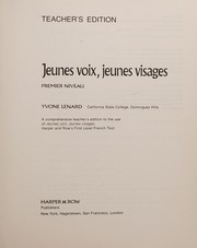 Front cover of Jeunes voix, jeunes visages by Yvone Lenard