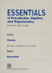 Cover of Essentials of precalculus, algebra, and trigonometry by Rosenfeld