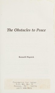 Cover of The Obstacles to Peace by Kenneth Wapnick
