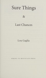 Front cover of Sure things & last chances by Lou Gaglia