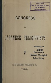 Front cover of Congress of Japanese religionists by Unknown