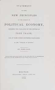 Cover of Statement of some new principles on the subject of political economy by Rae, John