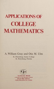 Front cover of Applications of college mathematics by A. William Gray