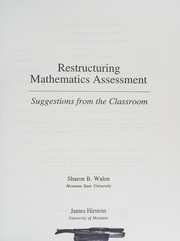 Cover of Restructuring mathematics assessment by Sharon B. Walen