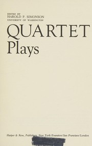 Cover of Quartet/Plays by Harold P. Simonson