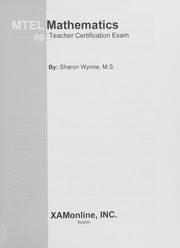 Cover of Mtel Mathematics 09 by Sharon A. Wynne