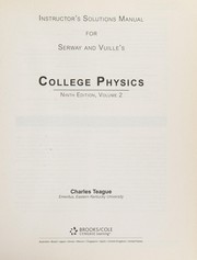 Front cover of Instructor's solutions manual for Serway and Vuille's College physics by Charles D. Teague