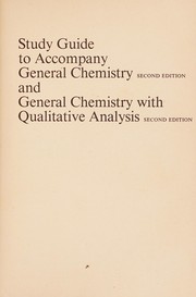 Front cover of Study guide to accompany General chemistry, 2d ed. and General chemistry with qualitative analysis, 2d ed by Ray E. Davis