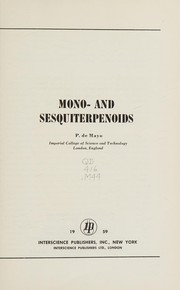 Front cover of Mono- and sesquiterpenoids by Paul De Mayo