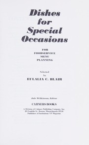 Cover of Dishes for special occasions by Eulalia C. Blair