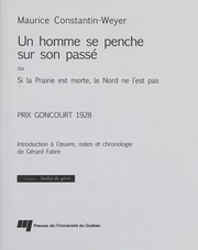 Front cover of Un homme se penche sur son passé by Maurice Constantin-Weyer