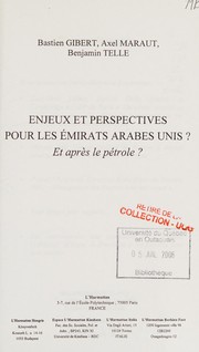 Front cover of Enjeux et perspectives pour les Emirats arabes unis by Bastien Gibert