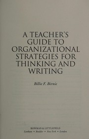 Front cover of Teacher's Guide to Organizational Strategies for Thinking and Writing by Billie F. Birnie