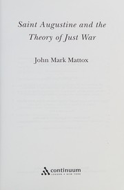 Front cover of Saint Augustine and the theory of just war by John Mark Mattox