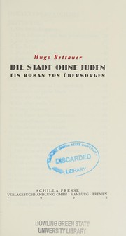 Front cover of Die Stadt ohne Juden by Hugo Bettauer