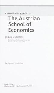 Cover of Advanced introduction to the Austrian school of economics by Randall G. Holcombe