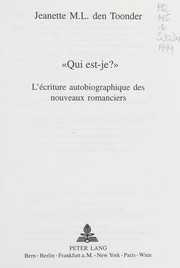 Front cover of Qui est-je? by Jeanette M. L. den Toonder