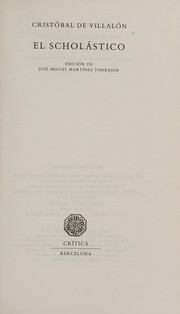 Front cover of El scholástico by Cristóbal de Villalón