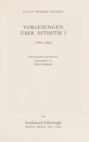 Front cover of Kritische Ausgabe der Vorlesungen by August Wilhelm Schlegel