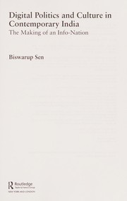 Front cover of Digital Politics and Culture in Contemporary India by Biswarup Sen