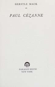 Cover of Paul Cezanne by Gerstle Mack