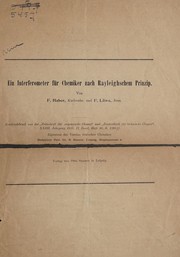 Cover of Ein Interferometer fü̈r Chemiker nach Rayleighschem Prinzip by F. Haber