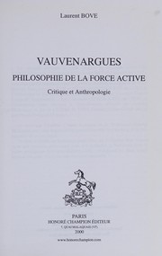 Cover of Vauvenargues by Laurent Bove