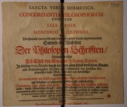 Front cover of Sancta veritas hermetica, seu concordantia philosophorum consistens in sale et sole vel mercurio et sulphure, das ist by Naxagoras, Johann Ehrd von pseud